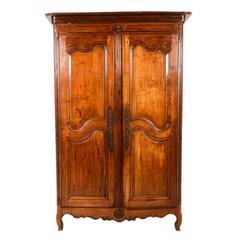 French Two-Door Cherrywood Armoire