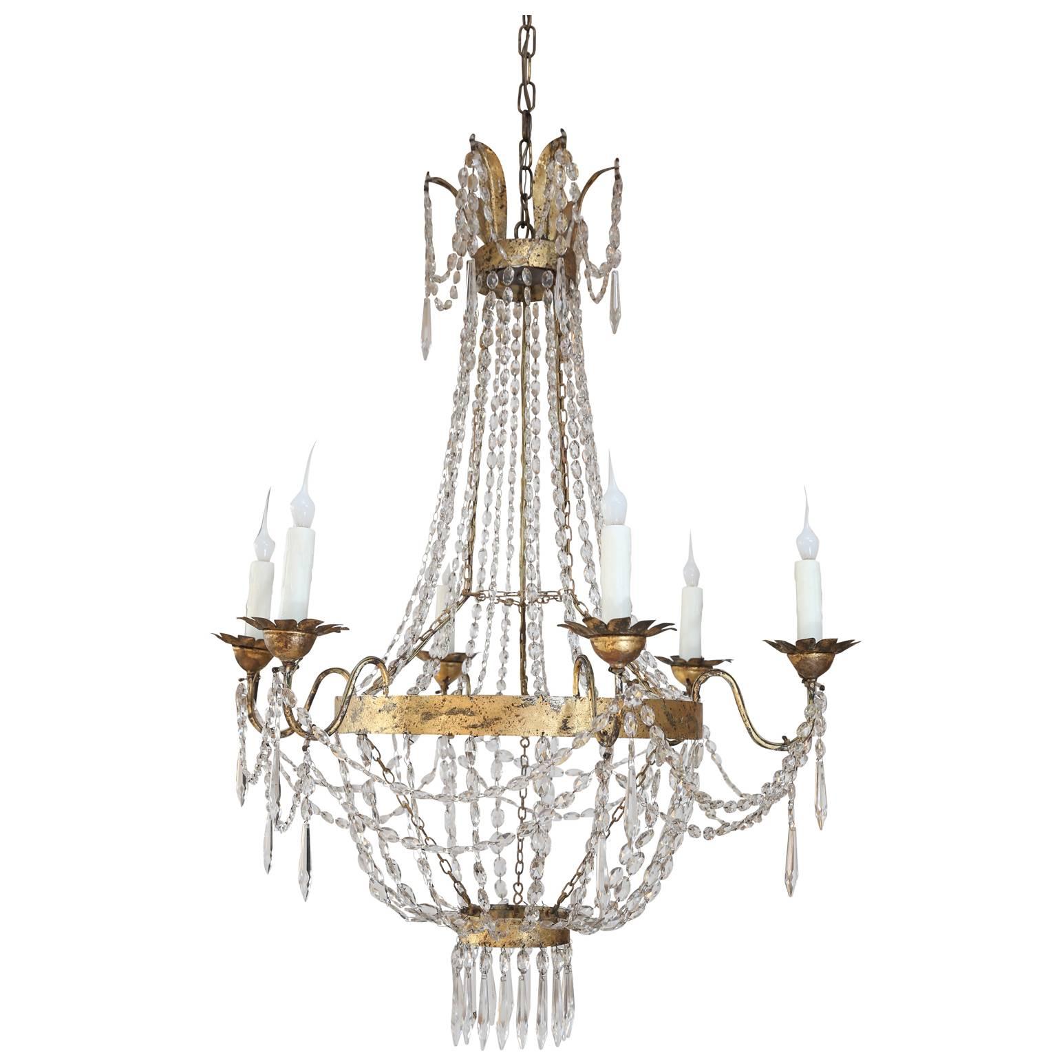 Late 19th Century Crystal Chandelier from Milan