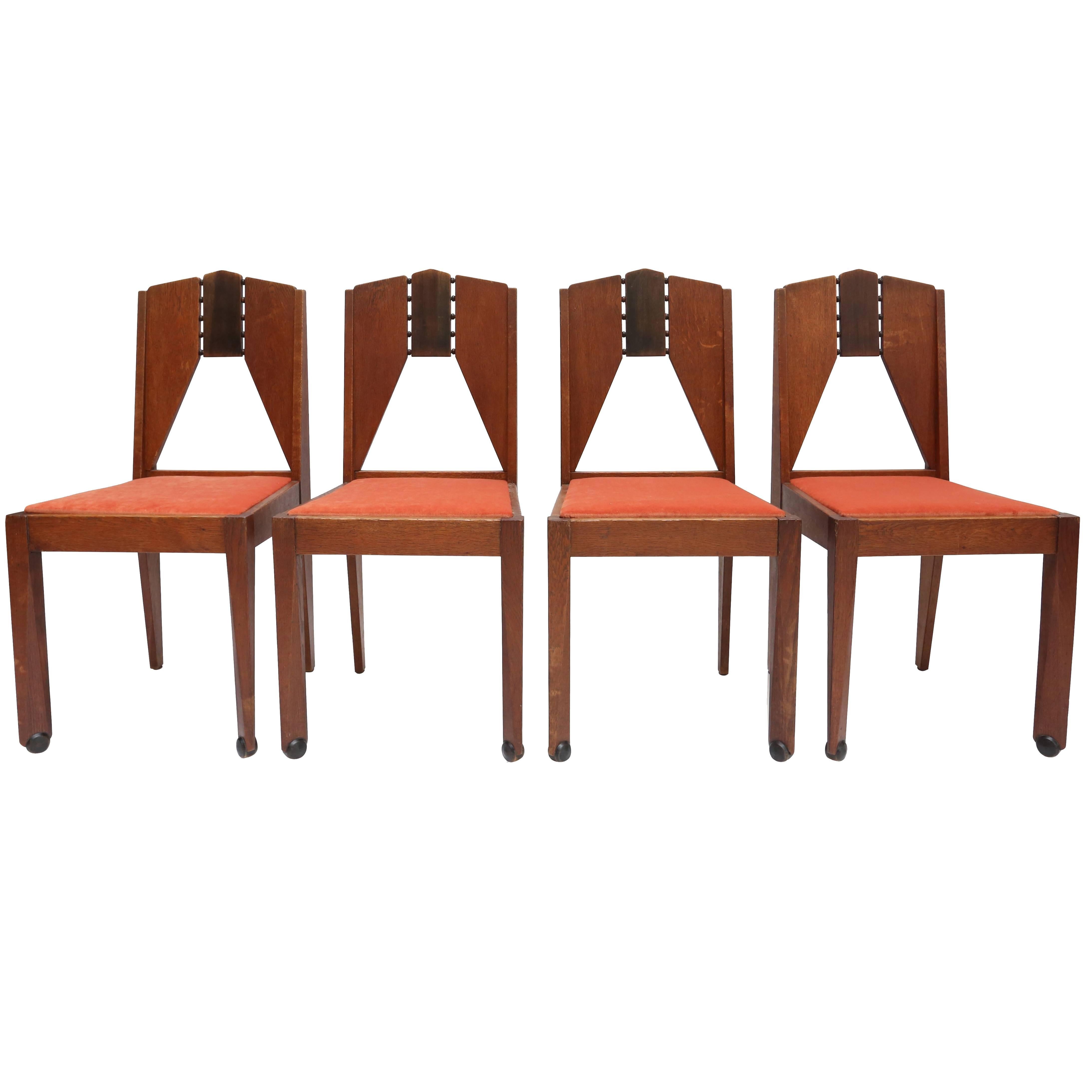 Set of Four Amsterdam School Chairs