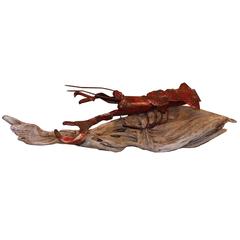 Folk Art Lobster on Driftwood