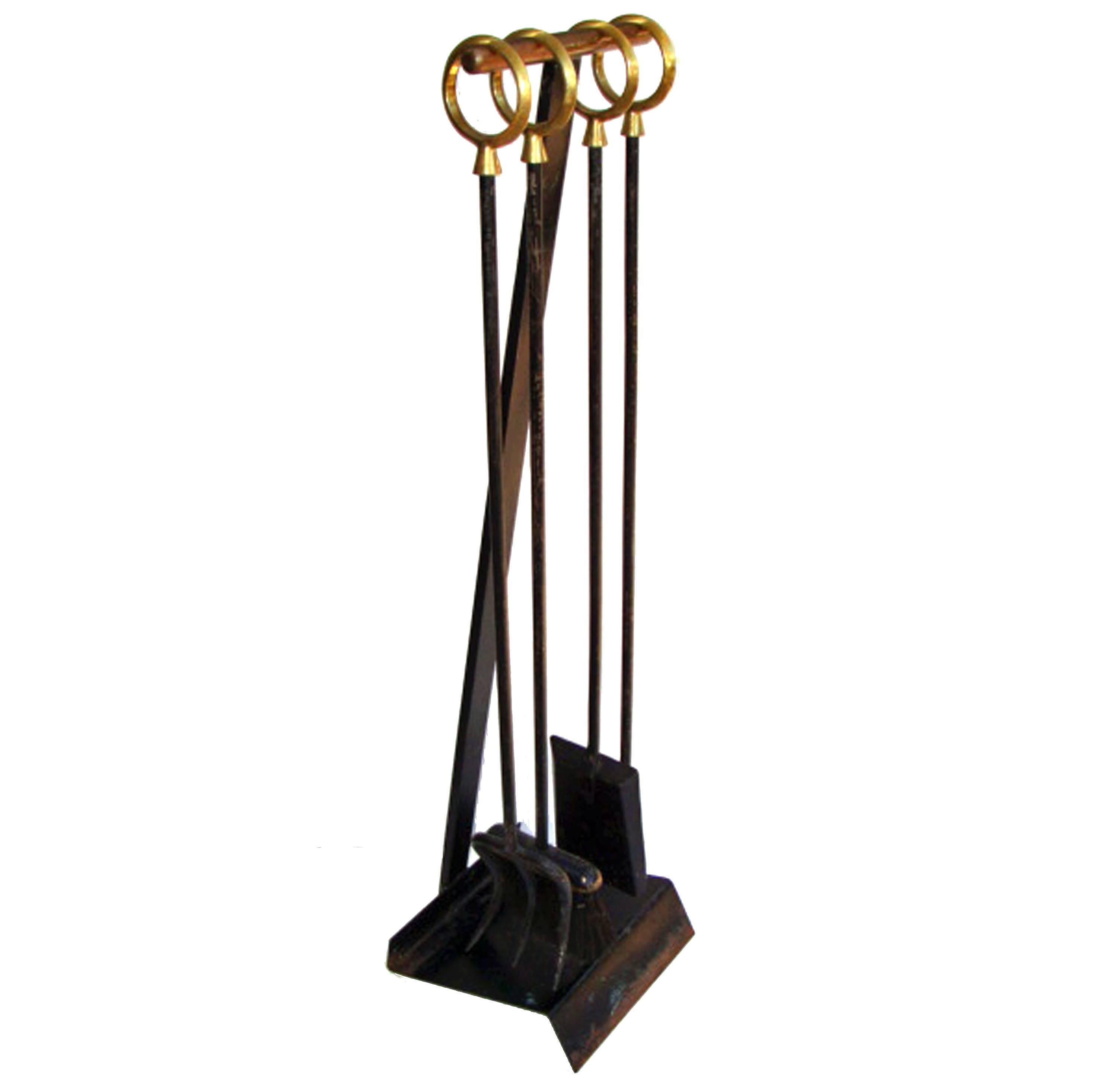 Unusual Long-Reach Mid-Century Fireplace Tools