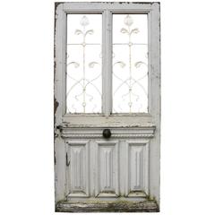 19th Century French Oak Front Door with Iron Grills 6