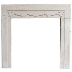 English Georgian Carved York Stone Fire Surround