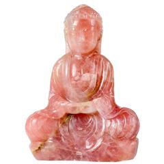 Rose Quartz Seated Buddha