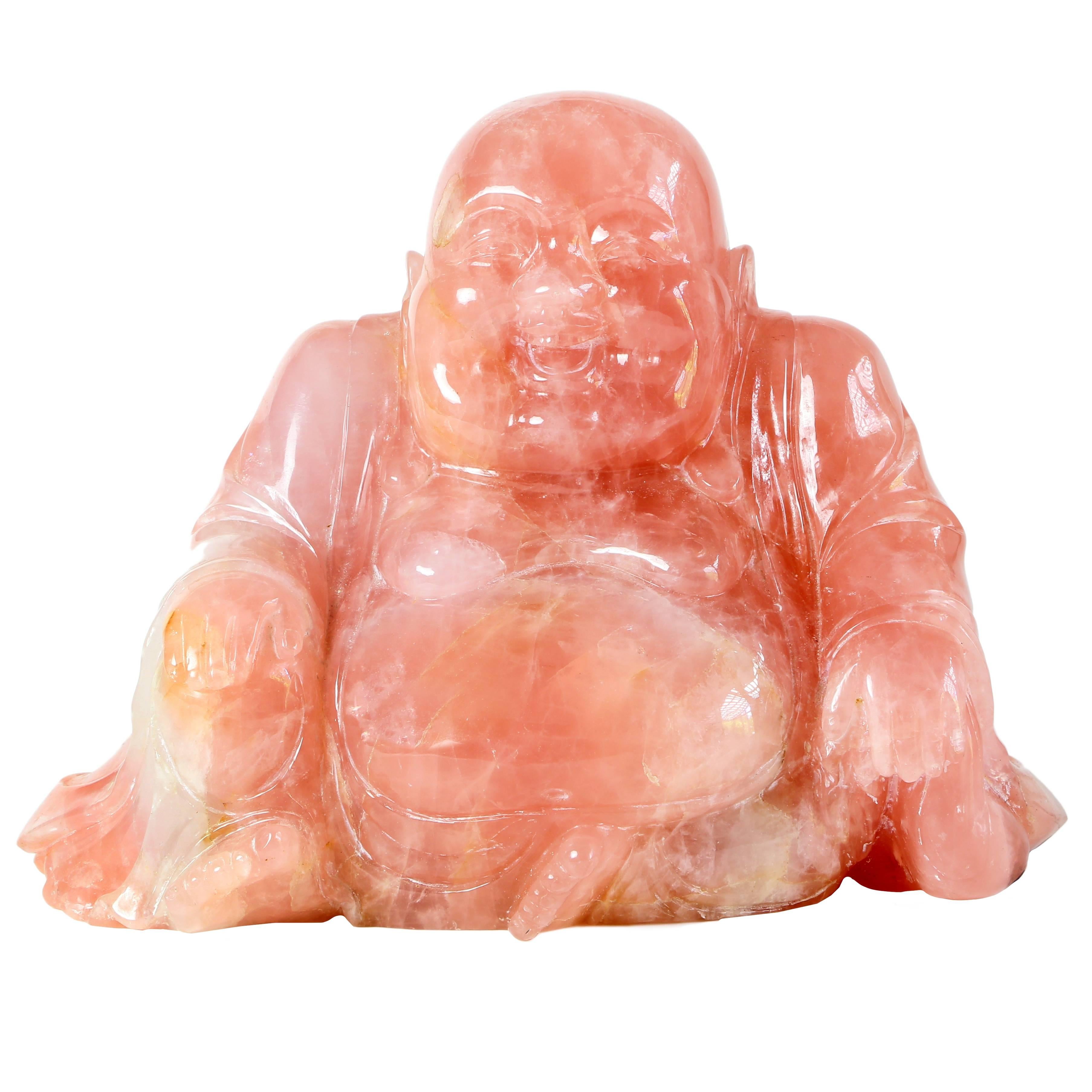 Rose Quartz Carved Buddha