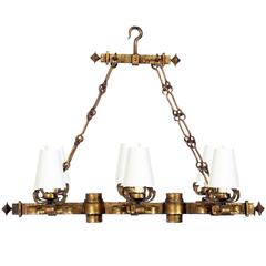 Spanish Gilt Iron Chandelier 9