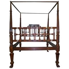 18th Century East Indies Mahogany Raj Bed with Paws 7