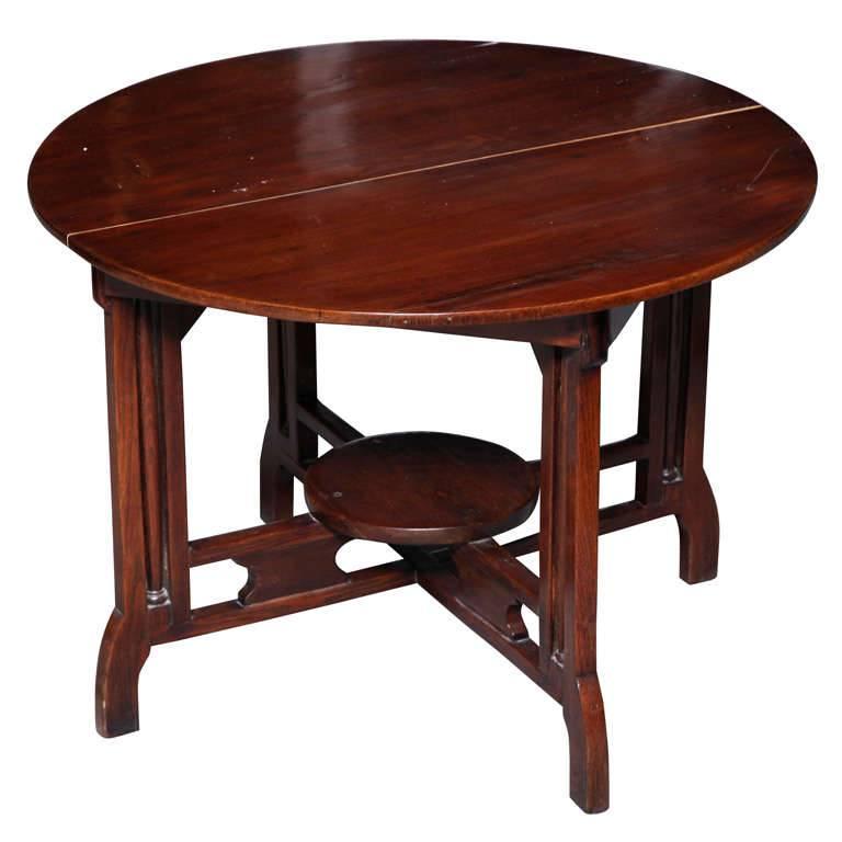 1930s Art Deco Shanghai Coffee Table Made of Varnished Elm with Quadripod Base For Sale