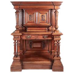 Stunning 19th Century Carved Walnut Court Cupboard Cabinet
