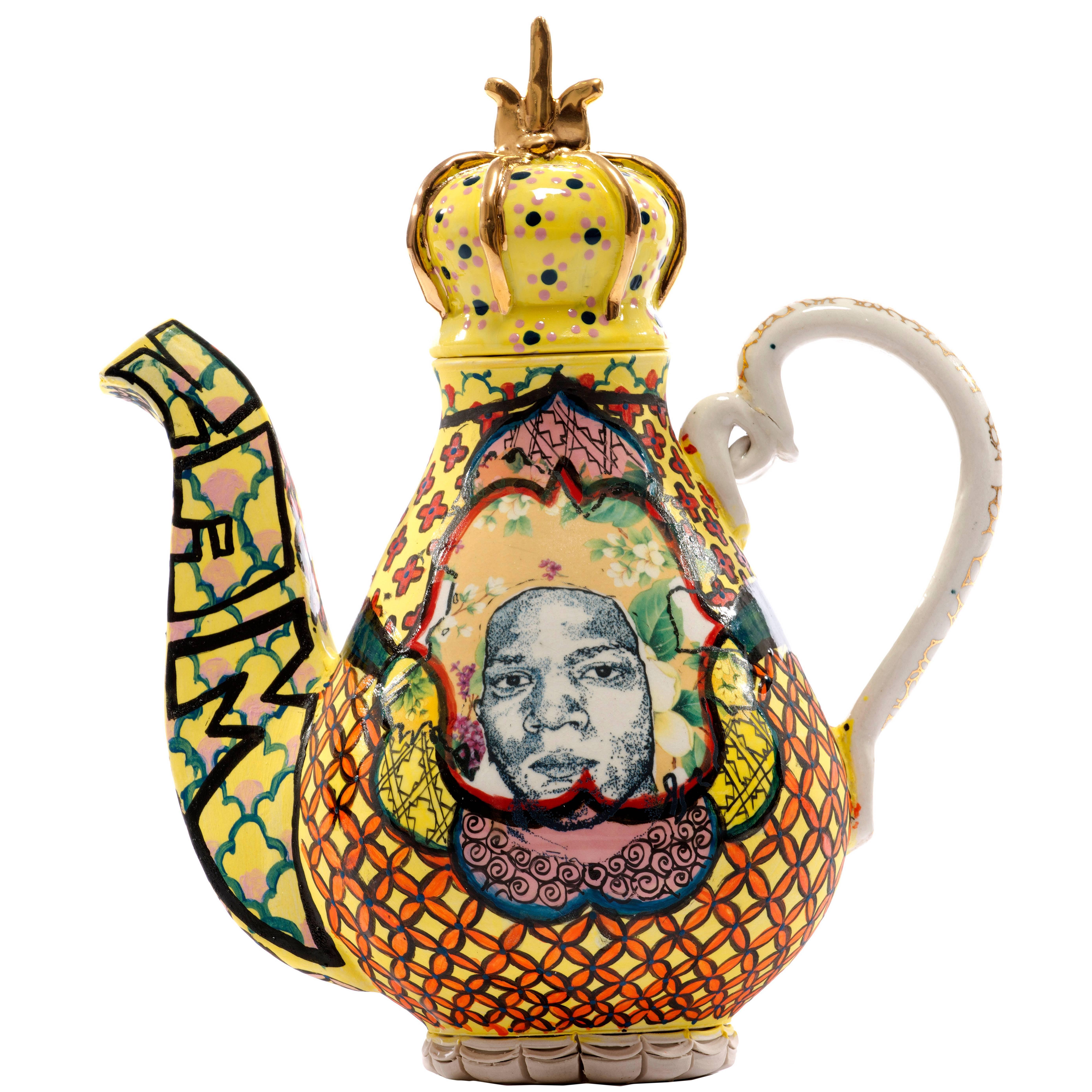 "Basquiat or Celia Cruz Teapot" by Roberto Lugo