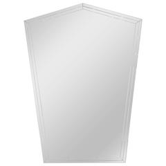 Mid-Century Skyscraper Style Five-Sided Segmented Mirror with Stepped Border