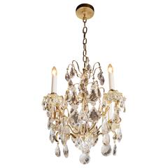 Louis XV Style Gilt-Bronze and Rock Crystal Four-Light Chandelier