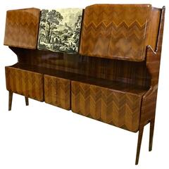 Italian Credenza with USSR Insignia Mirror, by Vittorio Dassi, Milano 12