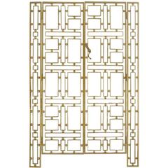 Pair of Arts and Crafts Iron and Gilt Security Gates in the Style of J Hoffman 7