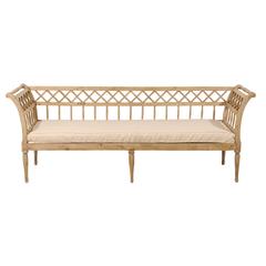 Swedish Gustavian Early 19th Century Sofa Made of Wood with Natural Finish