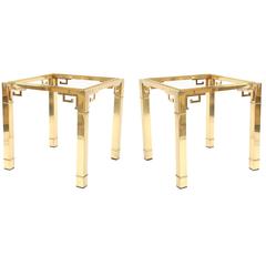Pair of Mastercraft Side Tables with Greek Key Detail