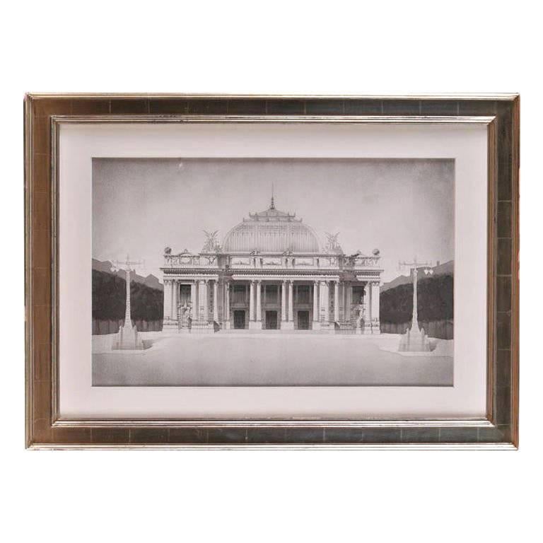 European School, Building Elevation Drawing For Sale