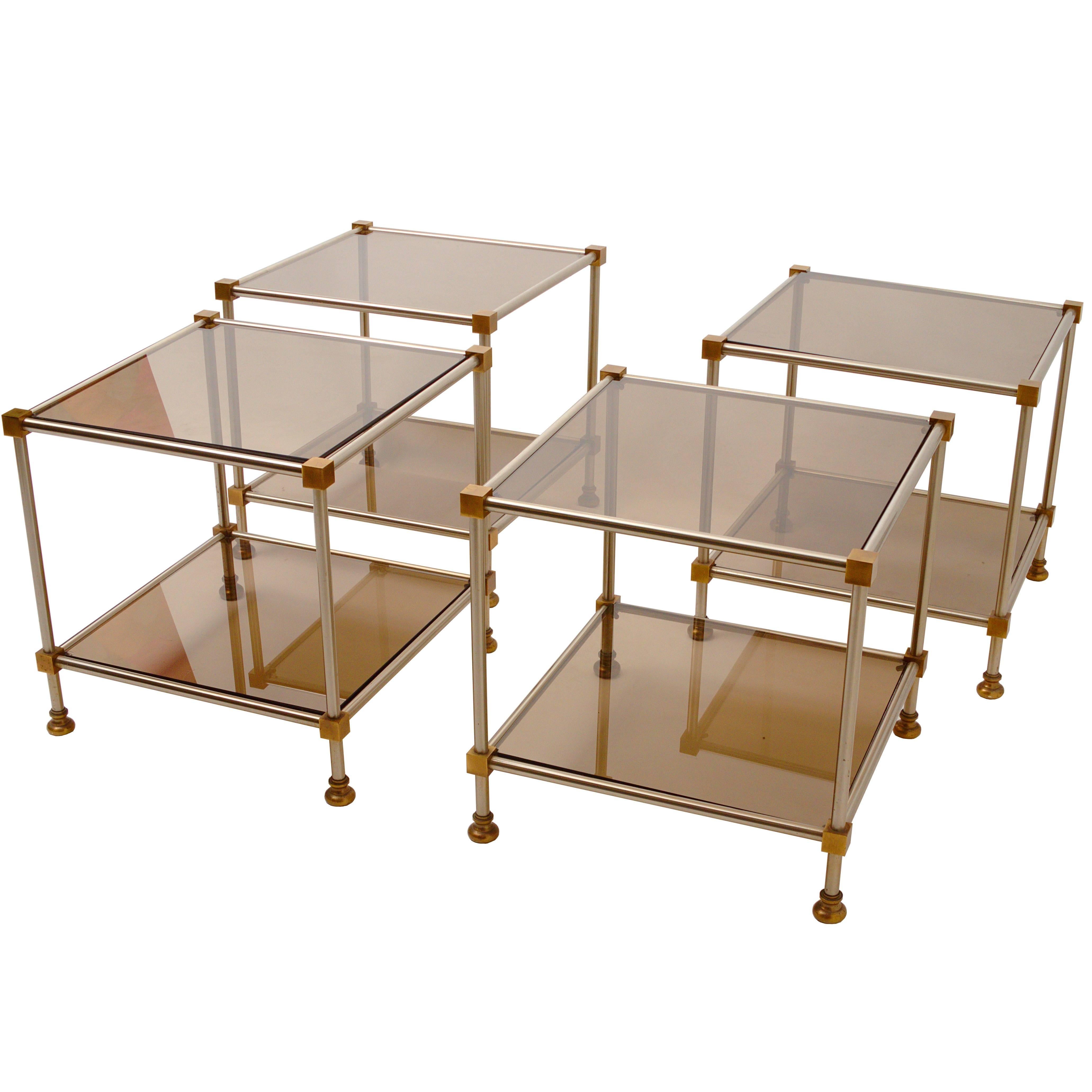 Set of Four Side Tables Attributed to Maison Jansen For Sale