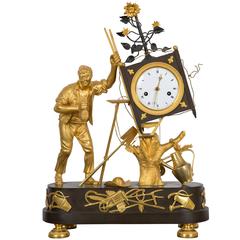 Bronze Guided Clock in the Form of a Gardner, circa 1805