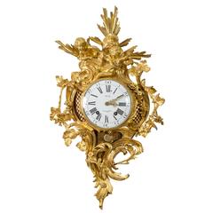 Antique French Cartel Clock Louis XV