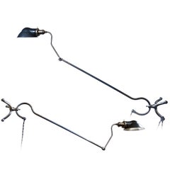 Articulated Wall Lamps -Tripod Wall Bracket and Mirrored Shade