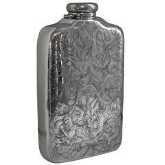 Antique Large Silver Spirit Flask by Tiffany & Co., circa 1880