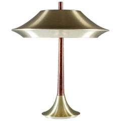 Danish Table Lamp in Rosewood and Metal by Fog & Mørup