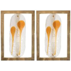 Pair of Brass Open Frame Sconces 12