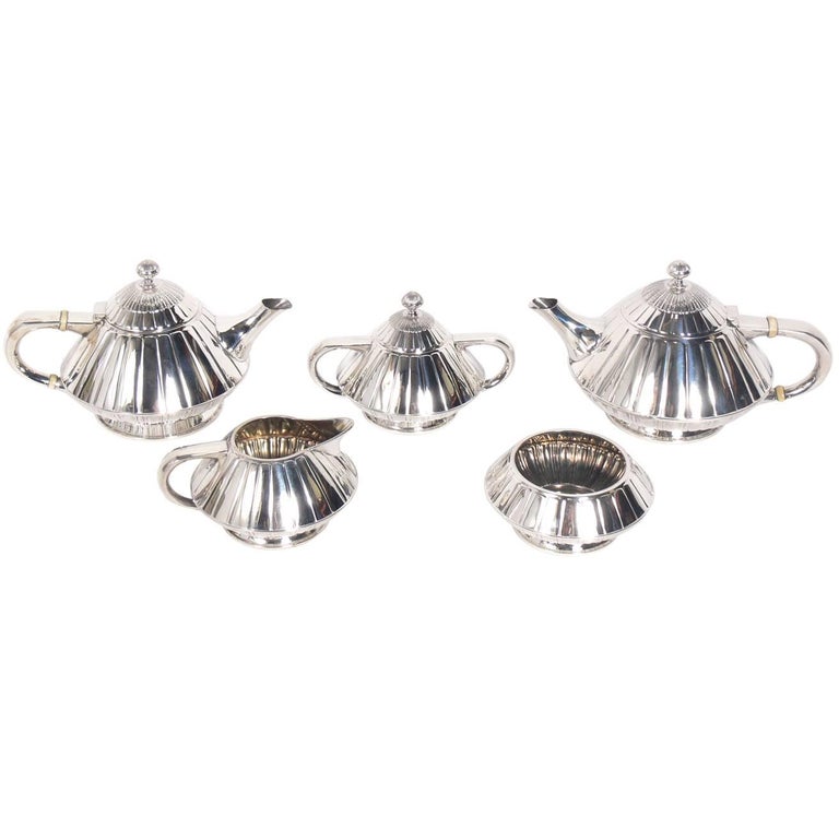 Rare Art Deco Reed and Barton Sterling Silver Tea Set at 1stDibs