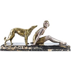 Art Deco Gilt Bronze and Silvered Sculpture by Dimitri Chiparus