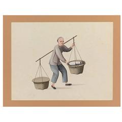 Late 18th Century Scene with Chinese Artisan Attributed to Puqua
