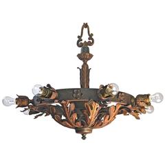 Early American Iron and Brass Theatre Fixture 6