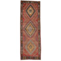 Vintage Turkish Oushak Carpet Runner with Modern Tribal Style 8