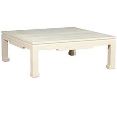 Exquisite Vintage Snake Skin Coffee Table in Cream Lacquer 5