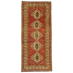 Vintage Turkish Oushak Runner with Modern Style 2