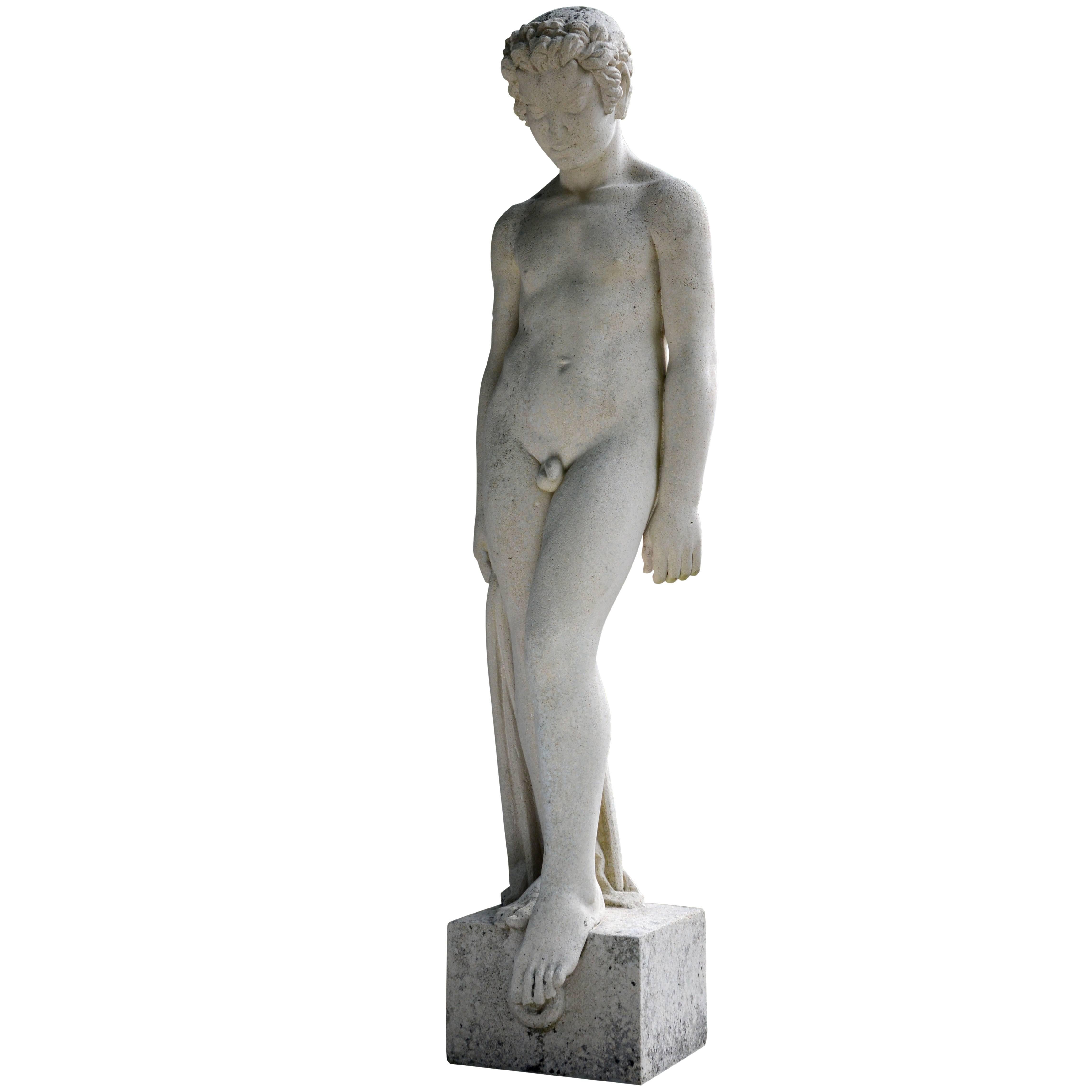 Stone Statue of Fauna in the Style of Alfred Janniot, 20th Century, circa 1930 For Sale