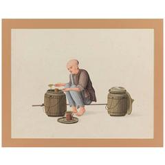Late 18th Century Scene with Chinese Artisan Attributed to Puqua
