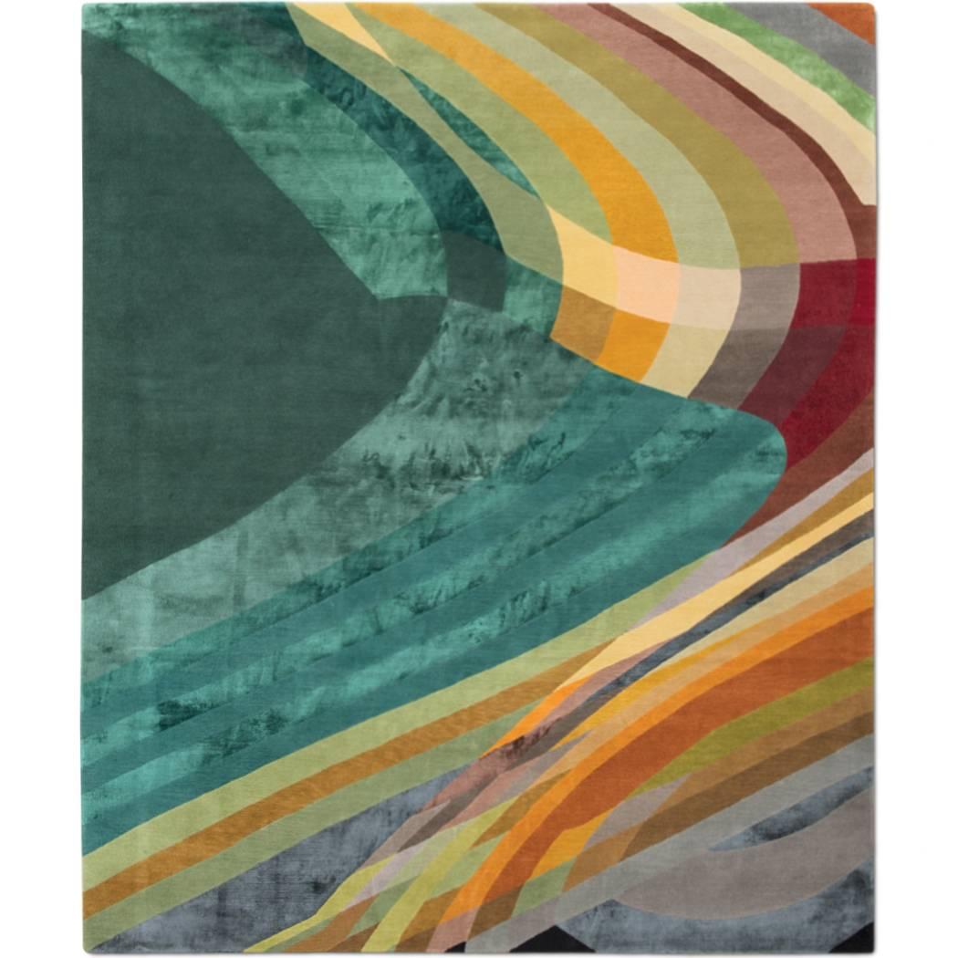 'Masterpieces_Portrait' Hand-Knotted Tibetan Modern Artist Rug Wool & Silk For Sale