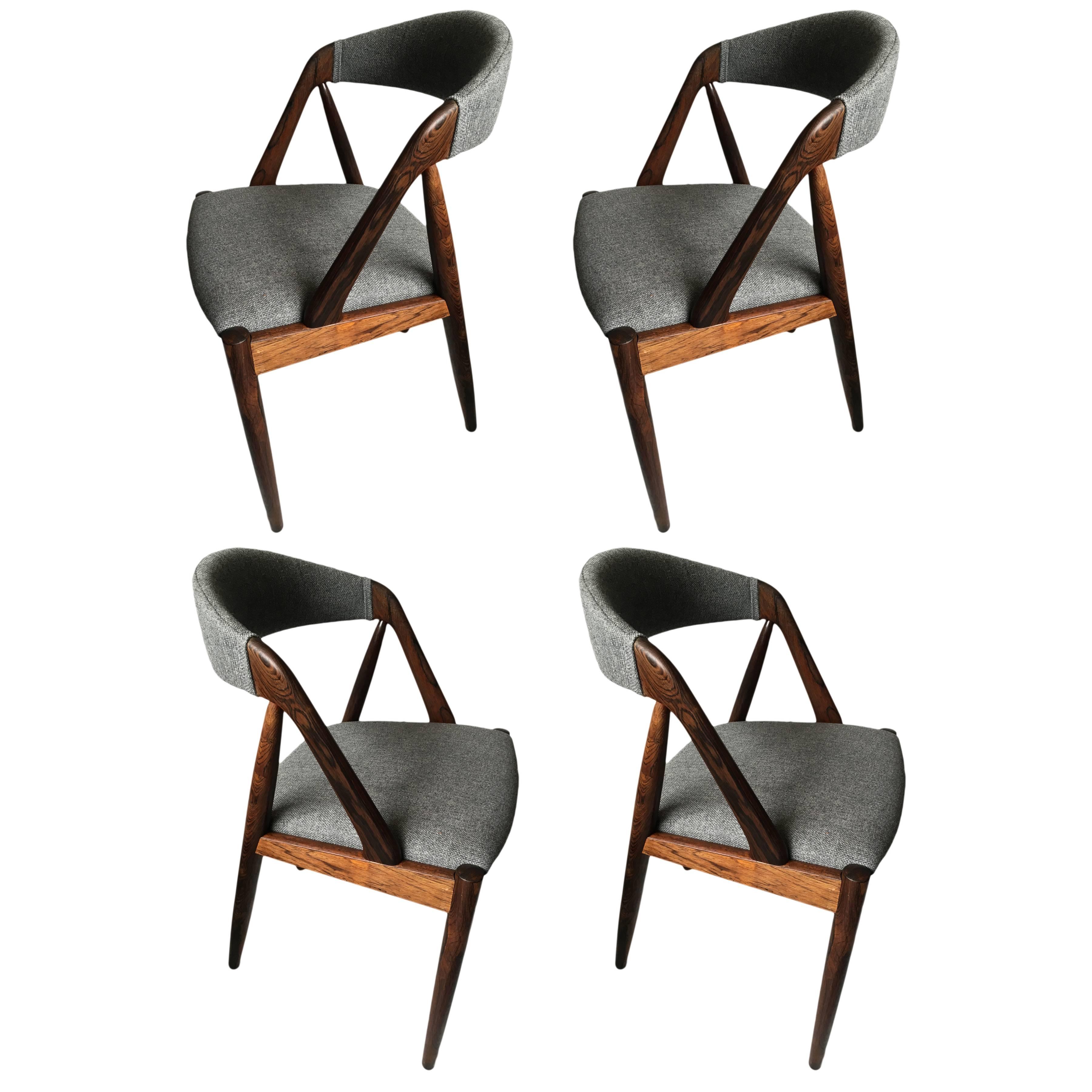 Set of 6 restored Kai Kristiansen Dining Chairs in Rosewood