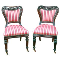 Antique Regency Mahogany Pair of "Gillows" Side Chairs