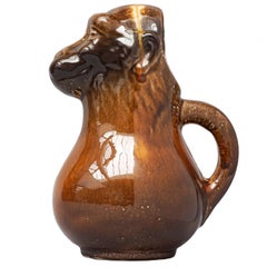 French Majolica Monkey Water Pitcher or Jug