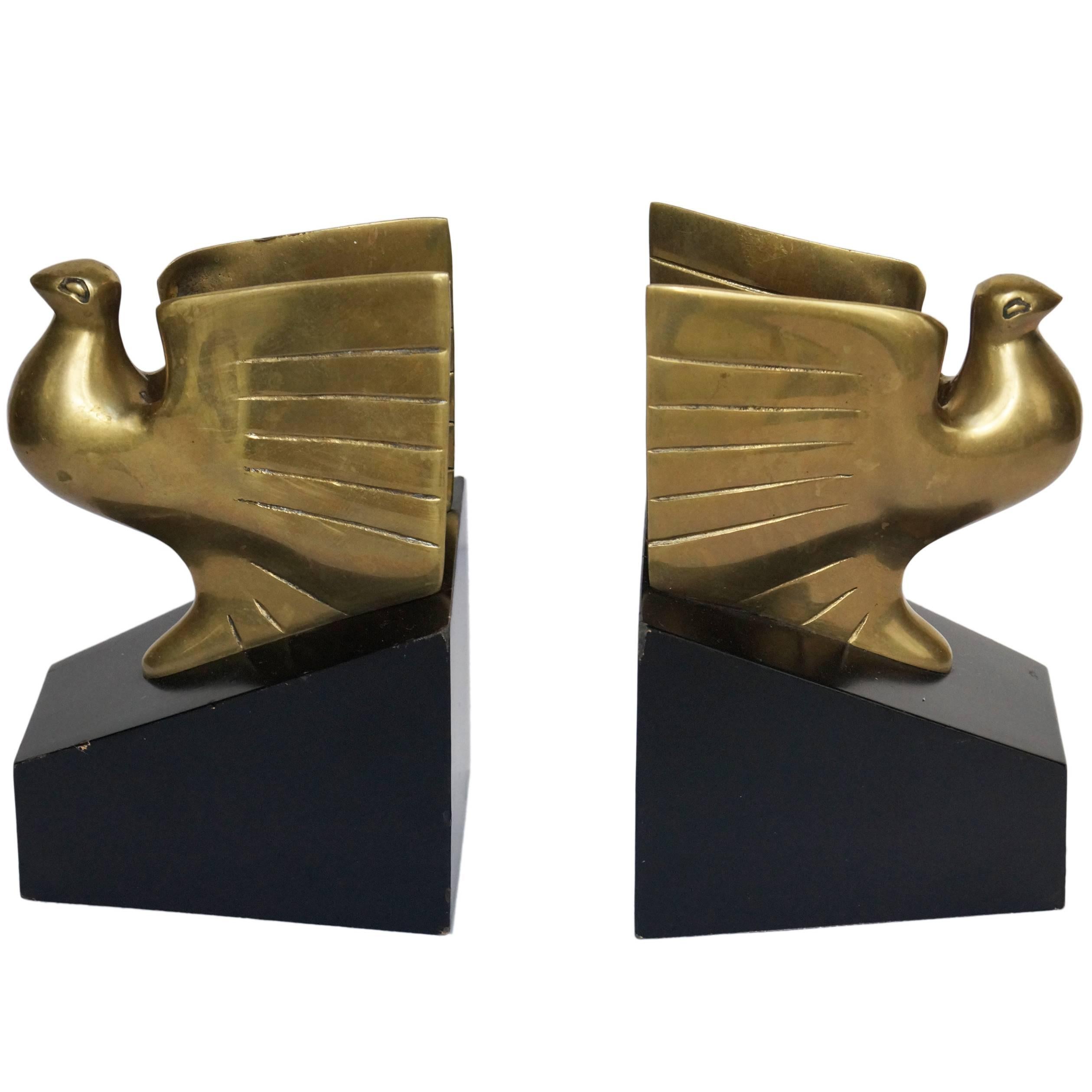 American Art Deco Pigeon Bookends, 1930s For Sale