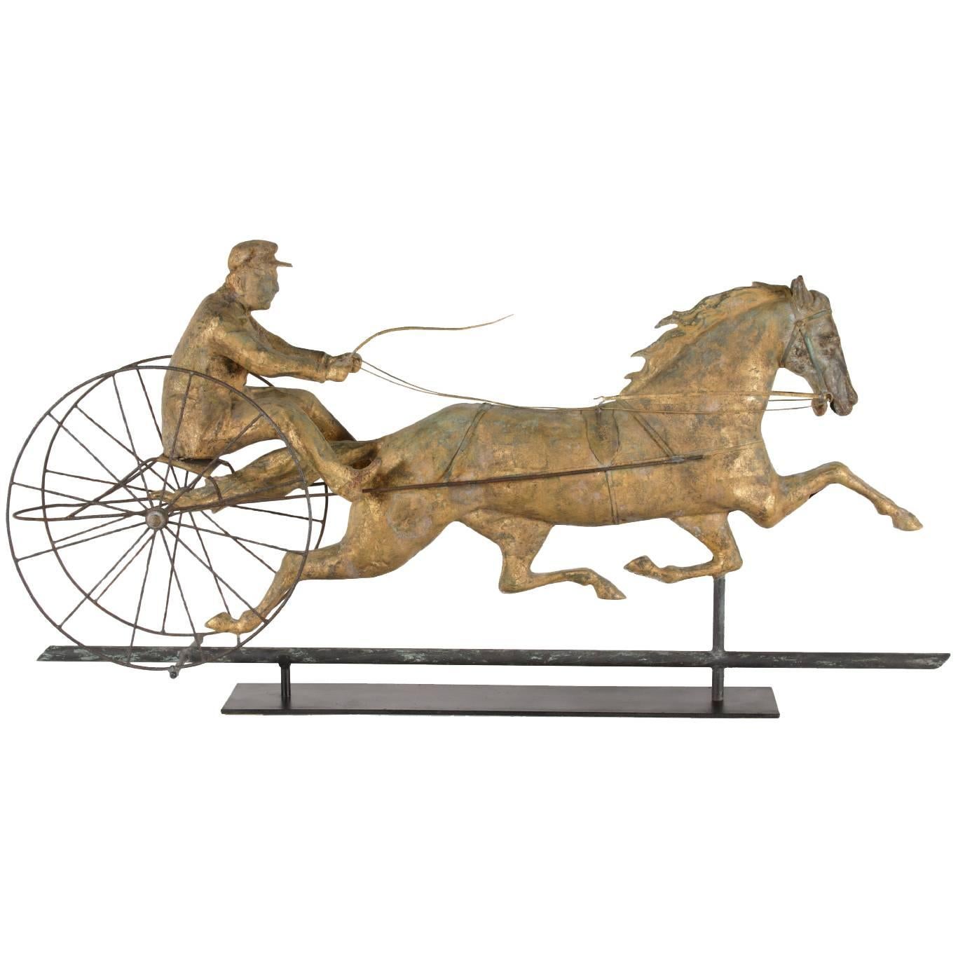 Horse George M. Patchen with a Sulkey and Driver Large Weathervane
