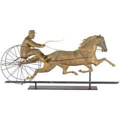 Horse George M. Patchen with a Sulkey and Driver Large Weathervane