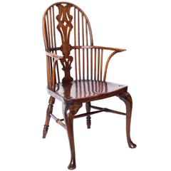 Used English 18th Century George III Rustic High-Back Windsor Armchair