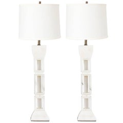 Pair of Mid-Century Alabaster Table Lamps