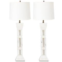 Pair of Mid-Century Alabaster Table Lamps 11
