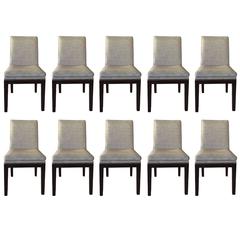 Set of Ten Jean Michel Frank Style Custom Dining Chairs