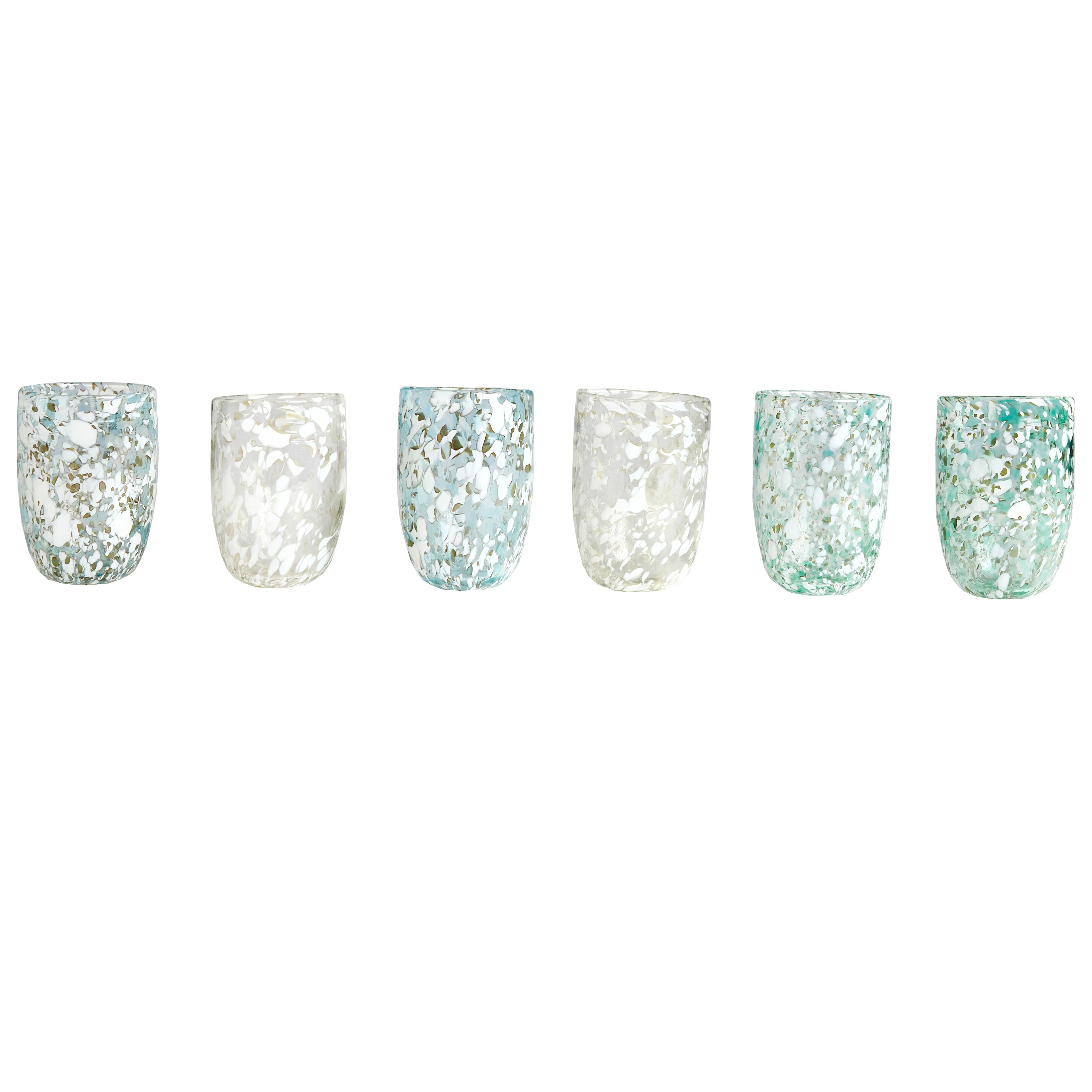 Set of Six Handblown Laguna B. Glasses for Cabana For Sale