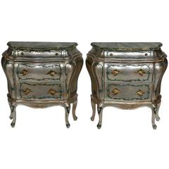 Hand Painted Italian-Style Commodes, Pair
